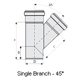 45 deg single branch