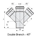 45 deg double branch