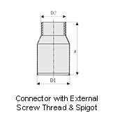 Connector with External Screw Thread and Spigot