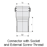 Connector with Socket and External Screw Thread