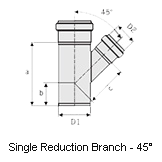 single branch reduction 45 degs